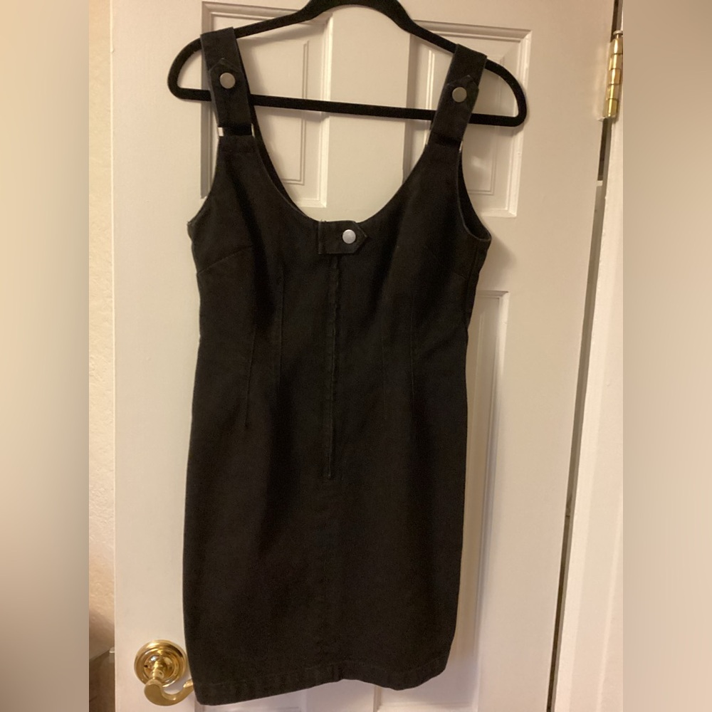 ASOS Black Denim Zip Front Dress